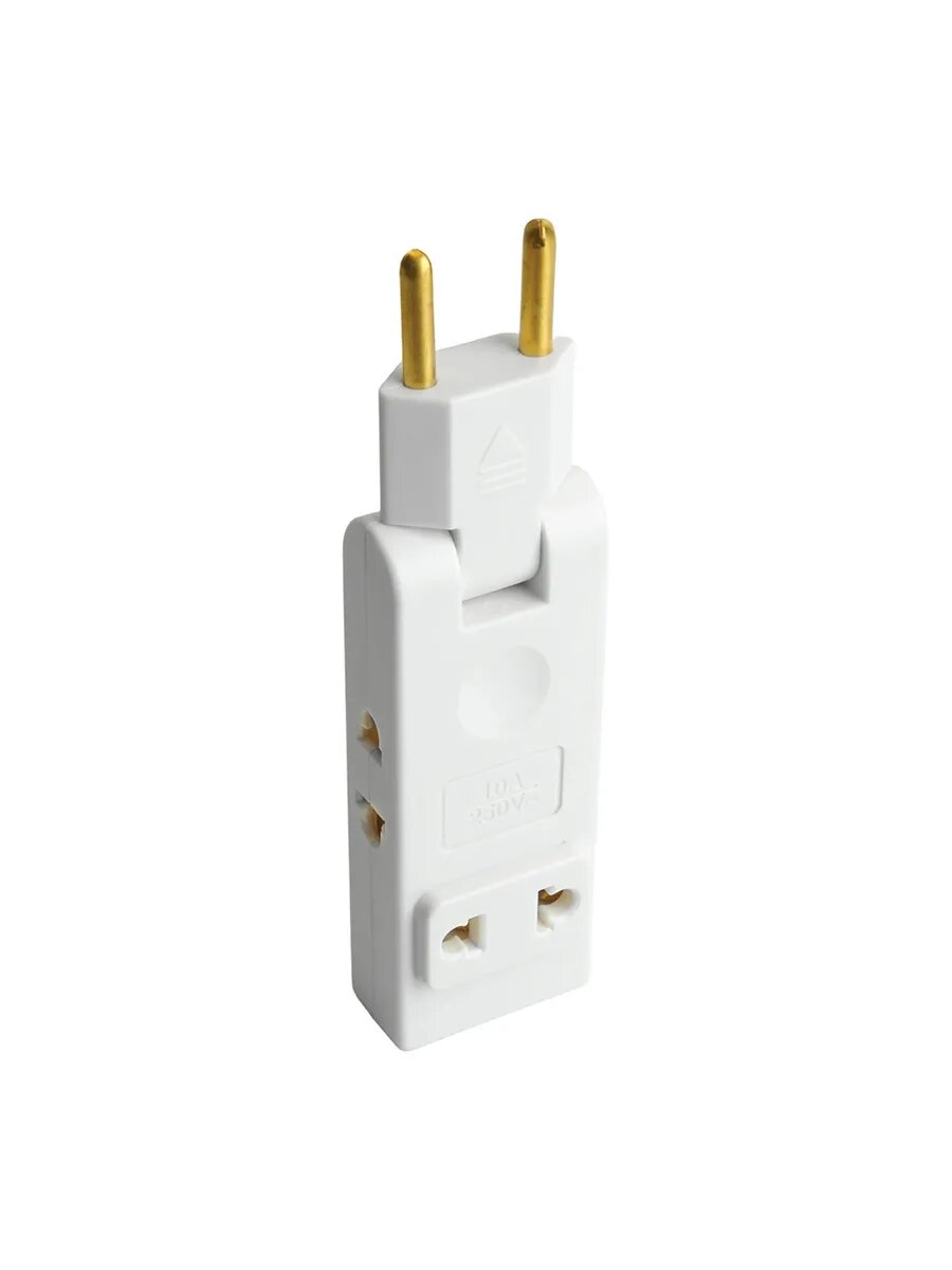 Тройник для розетки плоский поворотный 180