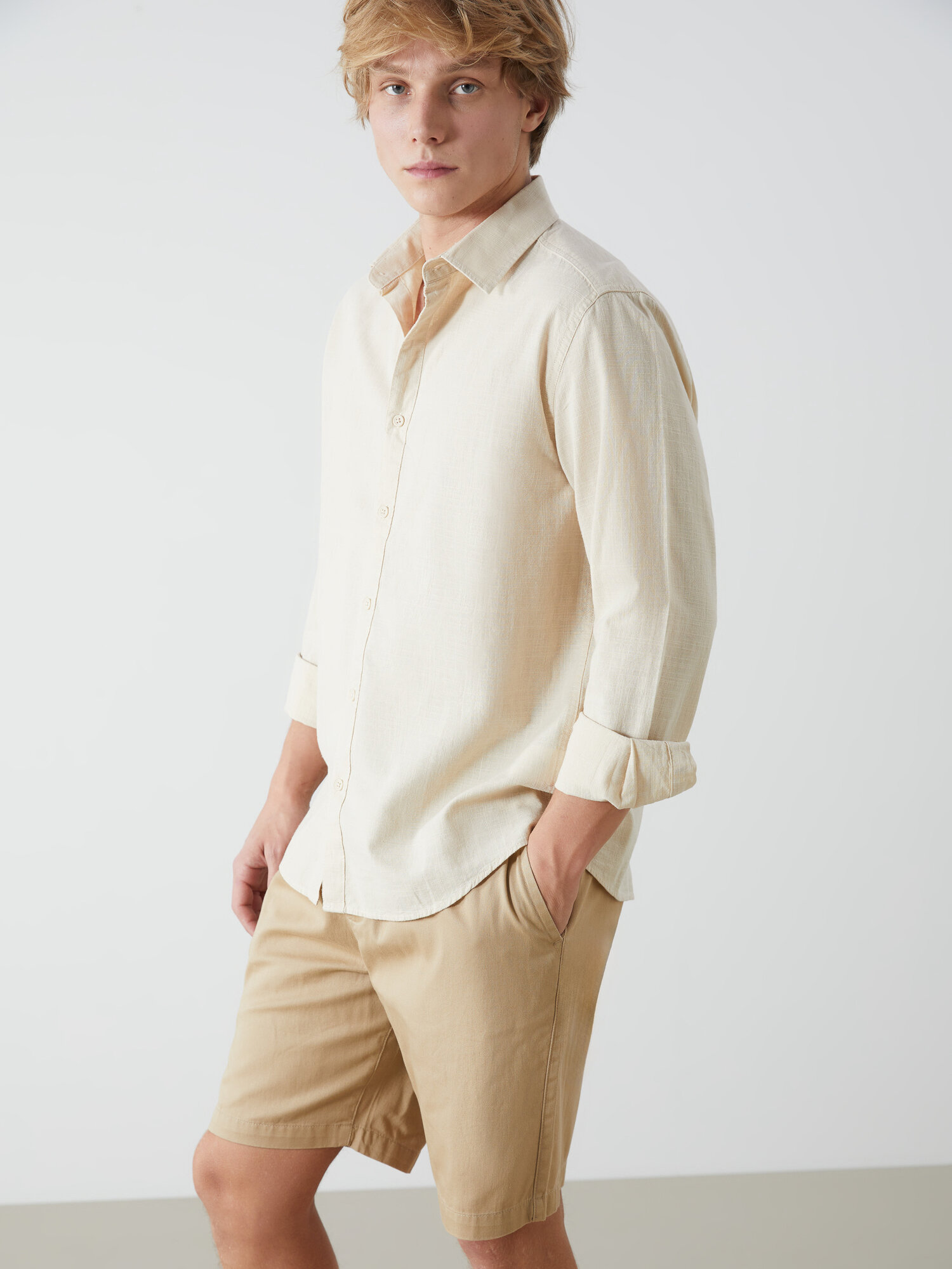 Рубашка LC Waikiki, размер S, beige