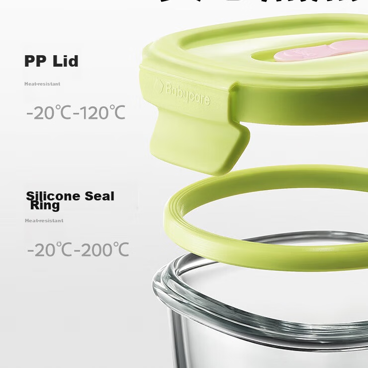 Babycare детский Food Container, Glass детский Food Storage, Portable Leak - Proof, Suitable for Steaming, Cooking,