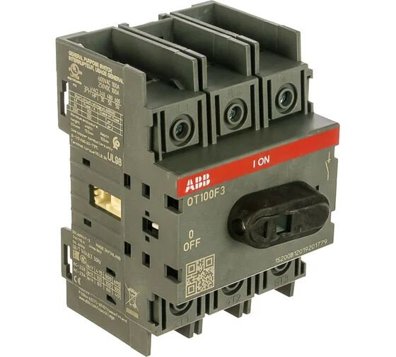 Рубильник OT100F3 3п с рукояткой DIN/винт серый 1SCA105004R1001 ABB