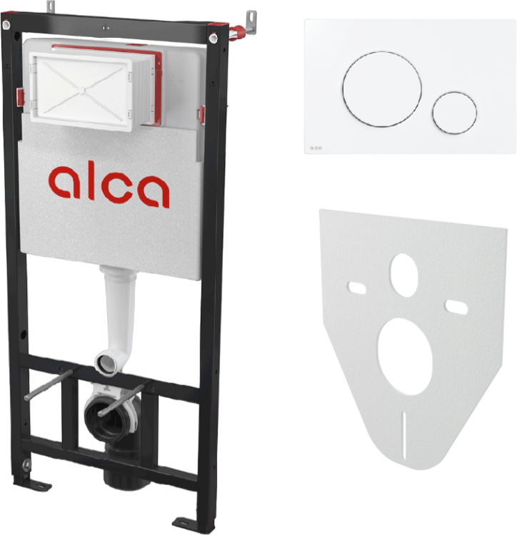 Система инсталляции для унитазов AlcaPlast AM101/1120-4:1 RU M670-0001 кнопка смыва белая