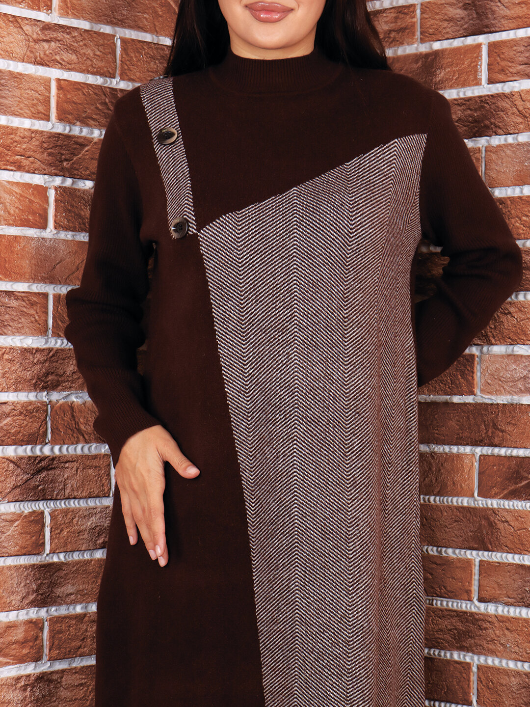 Туника , размер One Size, Шоколадный — фото 1