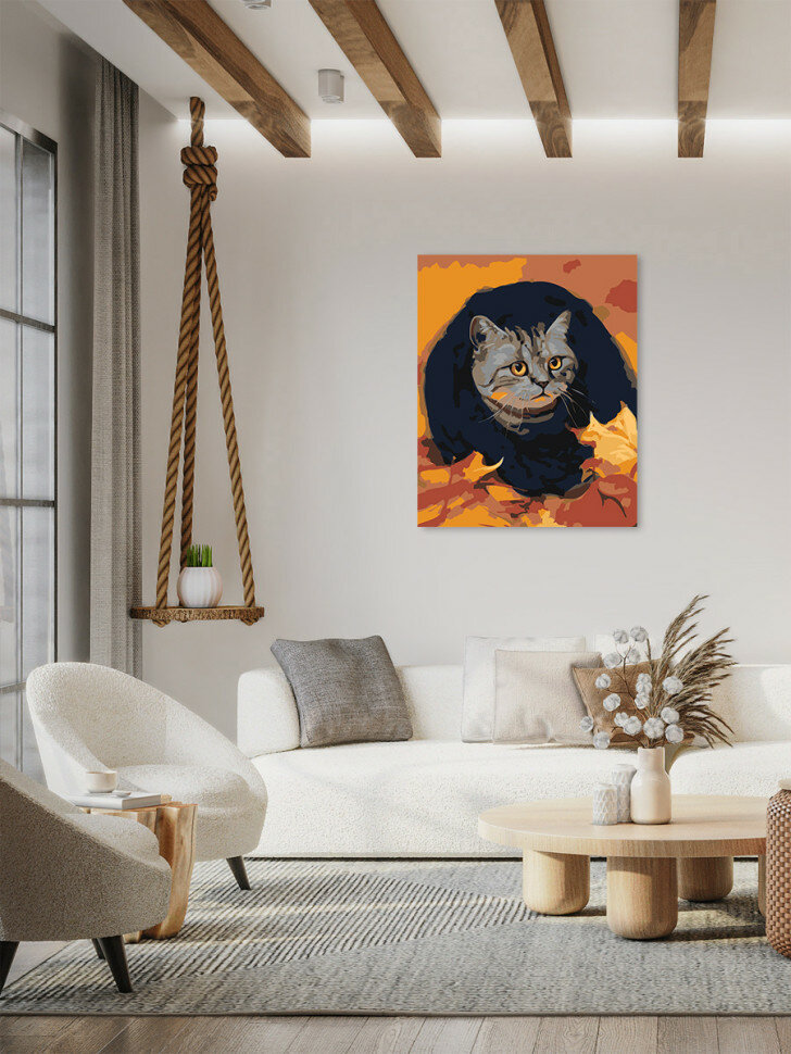 Картина по номерам "Испуганный котик" — фото 1