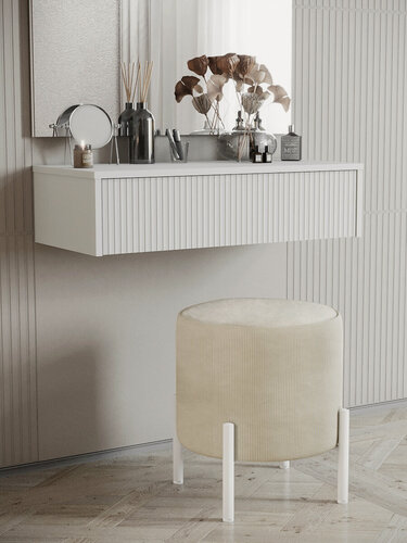 Изображение товара Подвесной туалетный столик с МДФ фасадами Фабрика Стиль Эста 3, 880х194х350 мм, белый