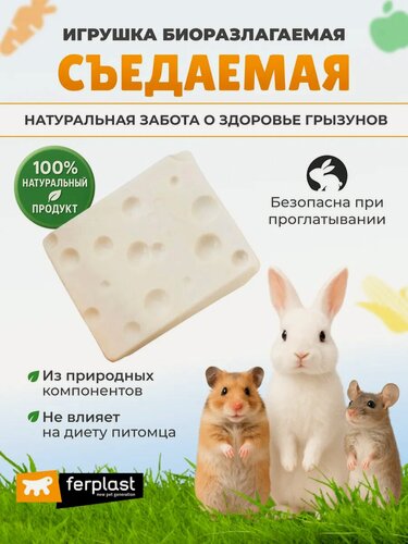 Изображение товара Жевательная игрушка для грызунов Ferplast GoodBite TIN & NAT, сыр