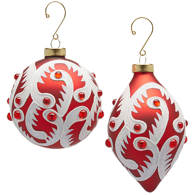 Елочные игрушки Gilden Sutton 10 см стекло 4 шт EDG 6500653A140-набор