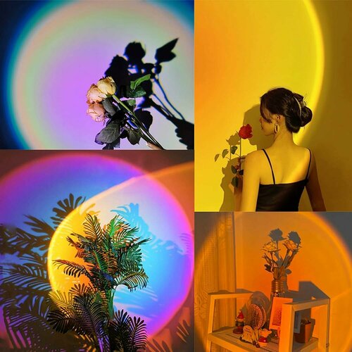 фото Светильник-проектор заката sunset lamp — уютный rgb-свет для дома и фото