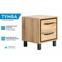 Тумба Мельбурн 1011 / Тумба прикроватная с выдвижными 2 ящикам и под стол / Тумбочка для спальни, гостиной, детской, прихожей, 48,9 х 41,8 х 40,4 см