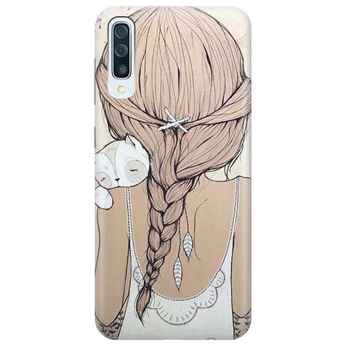 фото Чехол - накладка artcolor для samsung galaxy a50 / a50s / a30s с принтом "девочка в обнимку с котом" re:pa