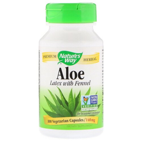 Nature's Way Aloe Latex and Fennel капс. 475 мг №100, 110 г, 100 шт.