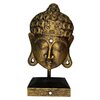 Голова Будды большая, золотистая, из альбезии - изображение
