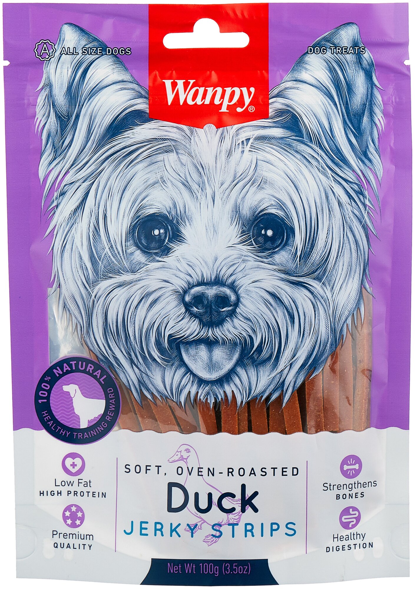 Wanpy Dog соломка из мяса утки (100 г.) Утка, 100 г.