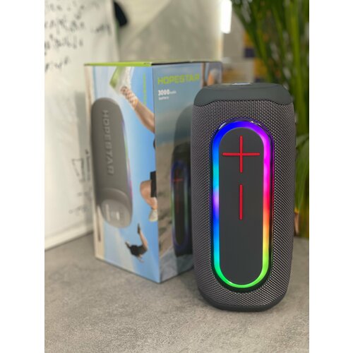 Портативная колонка Колонка беспроводная Bluetooth с RGB подсветкой серый 440000₽