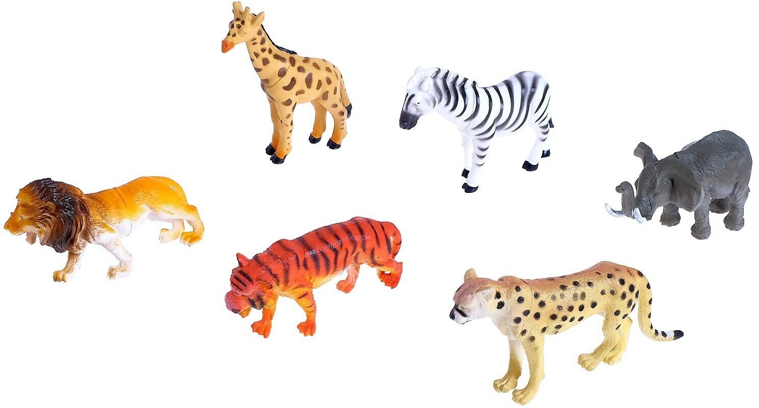 Набор животных "Африка", 6 фигурок, из пластика, для детей и малышей