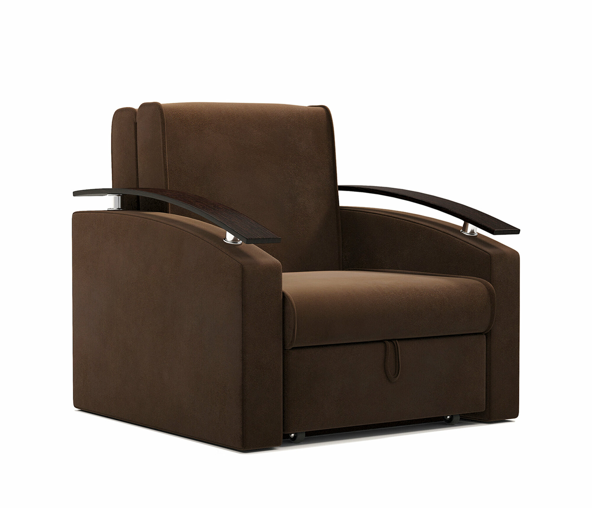 Кресло кровать Верона 80 велюр коричневый