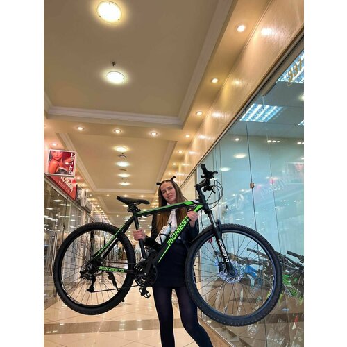 Велосипед Richiesto 29 Алюминиевая рама 19 Горный ВзрослыйПодростковый черно-зеленый 2257800₽