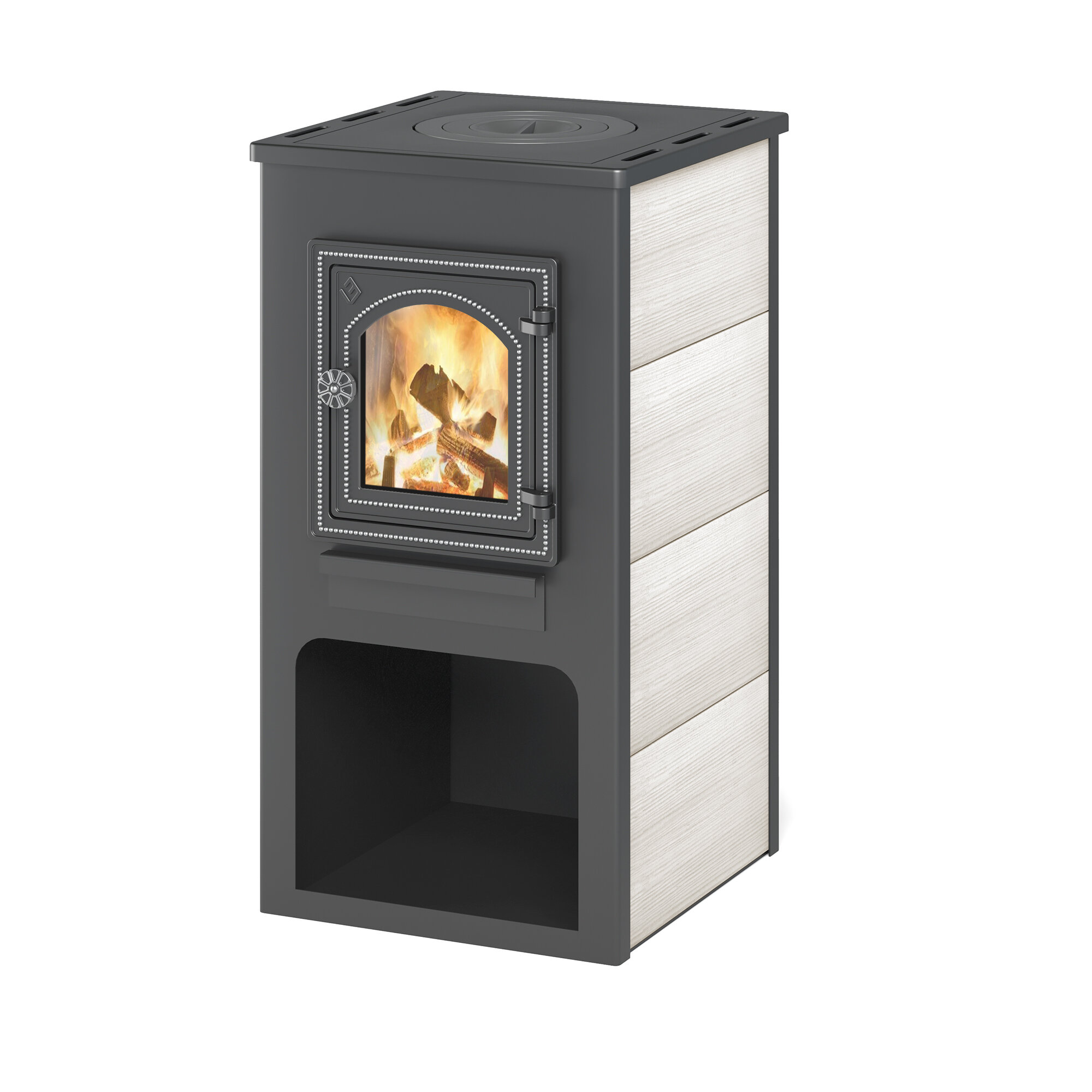 фото Дровяная печь-камин ETNA (ДТ-4С) с плитой