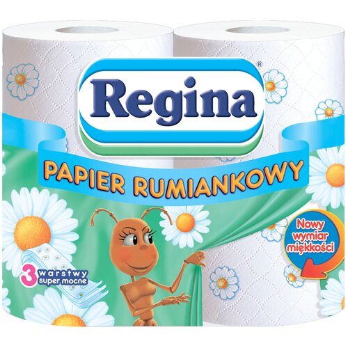 Regina Бумага туалетная ароматизированная с декорацией Ромашка 3 слоя 8 рулонов