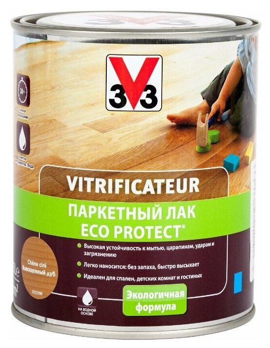 Паркетный лак ECO PROTECT 2.5 л, дуб глянцевый