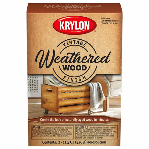 Декоративная пропитка для дерева KRYLON Craft Weathered Wood Kit, состаренное дерево, 2*326гр