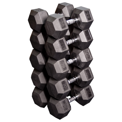 фото Набор гексагональных гантелей original fittools: 5 пар от 24,75 кг до 33,75 кг (шаг 2,25 кг)
