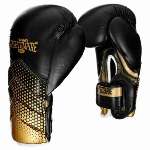 Перчатки боксёрские FIGHT EMPIRE, CLINCH, 16 унций, цвет черный, золотистый