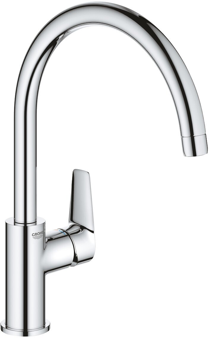 Смеситель для кухонной мойки GROHE Start Edge с высоким C-образным изливом хром (31369001)