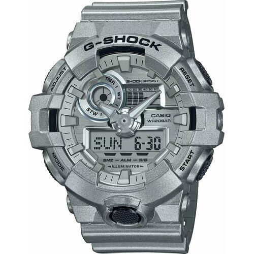 Наручные часы CASIO GA-700FF-8A, серый ремень песочного цвета матовый пластик casio ga 100sd 8a
