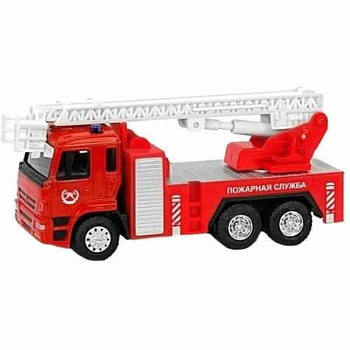 KAMAZ пожарная машина металл с белой лестницей, 15 см металлическая машинка play smart 1 54 камаз бетоновоз 15 см 6516 a автопарк