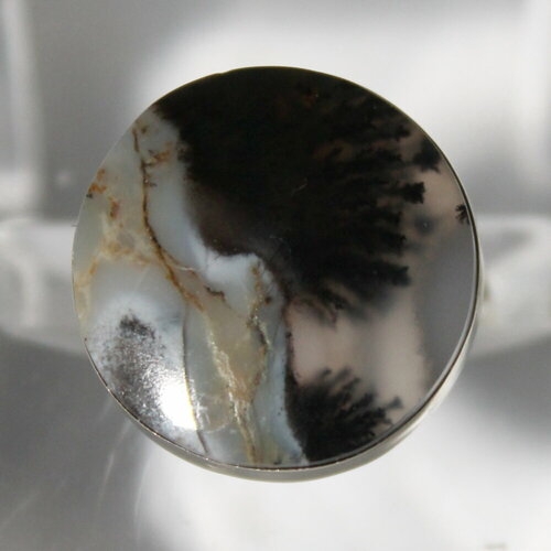фото Кольцо true stones, мельхиор, агат, размер 16, серый, коричневый