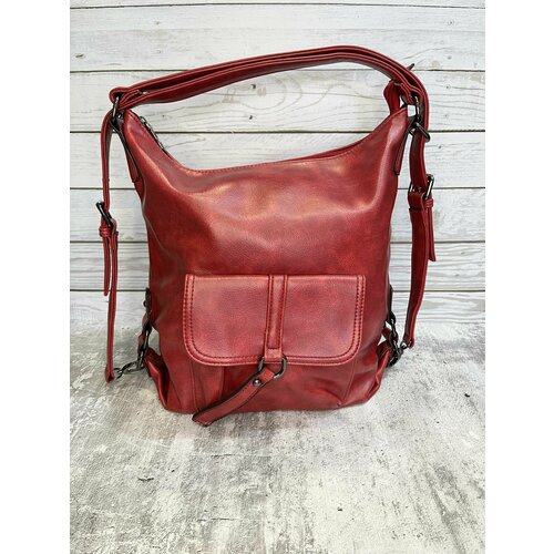 фото Рюкзак , фактура гладкая, красный нет бренда