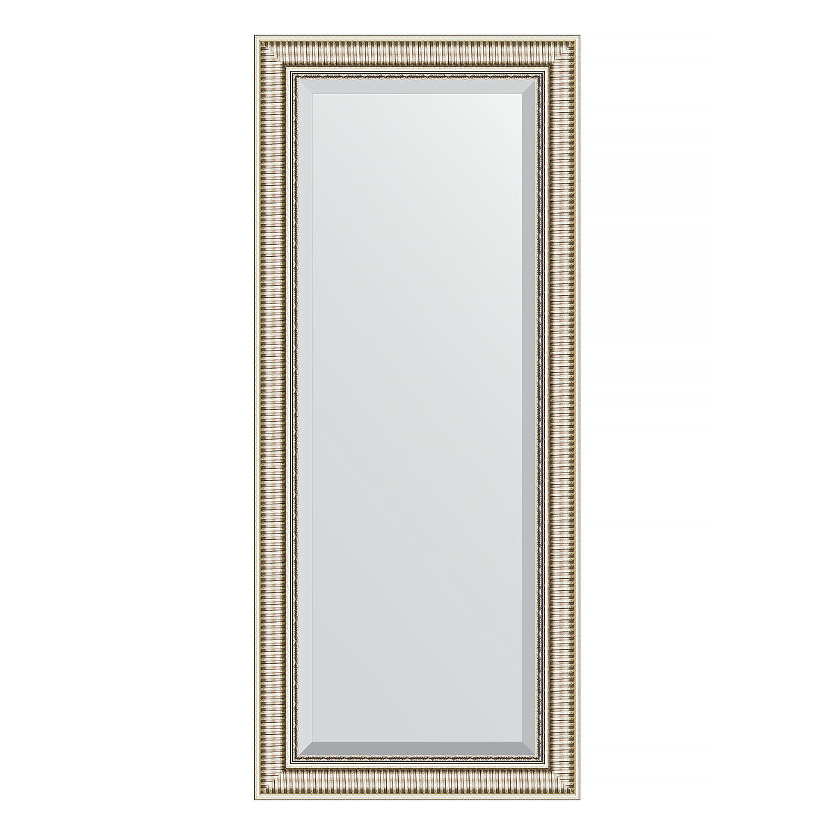Зеркало настенное с фацетом EVOFORM в багетной раме серебряный акведук, 67х157 см, для гостиной, прихожей, спальни и ванной комнаты, BY 1288