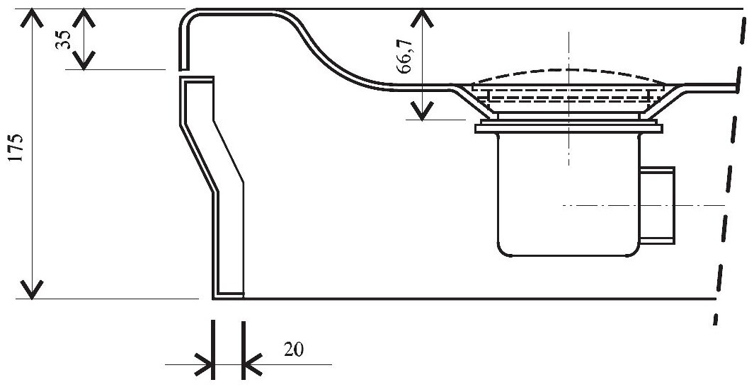 Трубный (коленный) сифон для душевого поддона RAVAK Standard 90 X01314