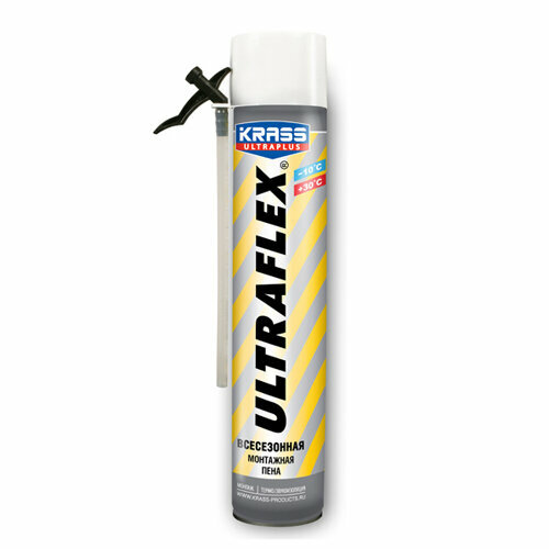 Пена монтажная KRASS ULTRAFLEX Всесезонная 0_65л krass ultraplus очиститель для пен ultraflex