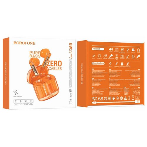 Наушники беспроводные Borofone BW23 оранжевый 126000₽