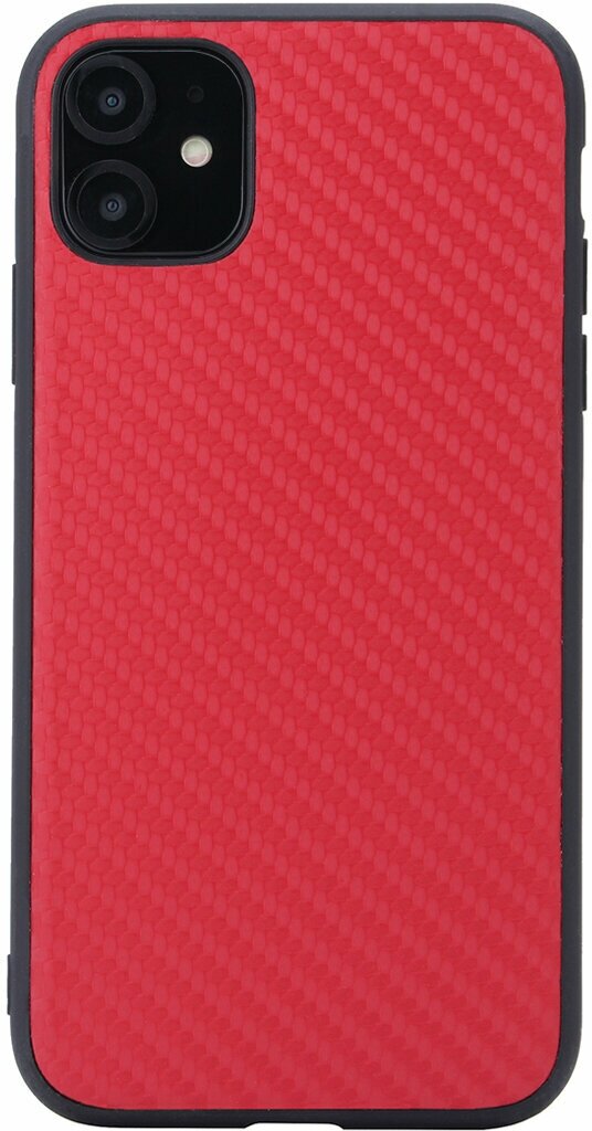Чехол накладка G-Case Carbon для Apple iPhone 11, красная