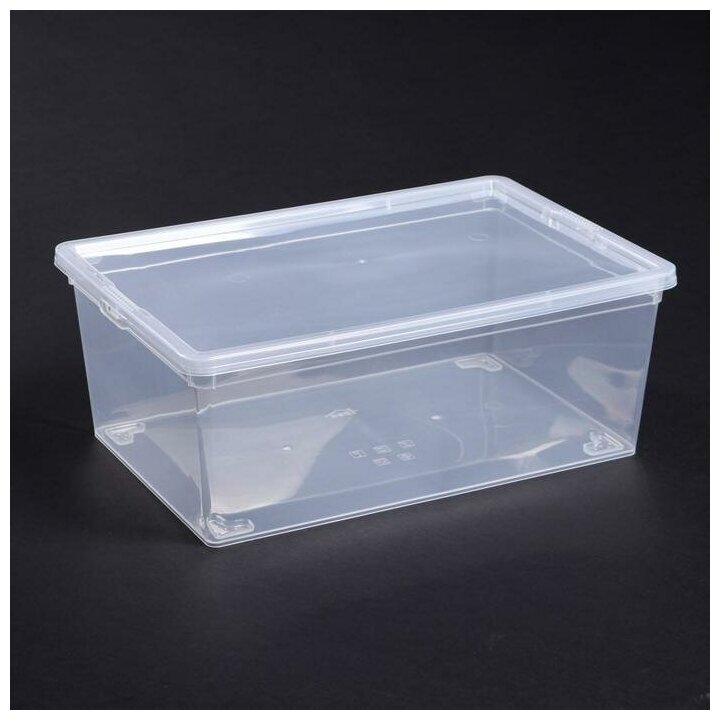 IDEA Ящик для хранения с крышкой, 10 л, 37×24×14 см, цвет прозрачный