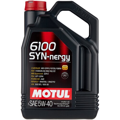 фото Полусинтетическое моторное масло motul 6100 syn-nergy 5w40 4 л