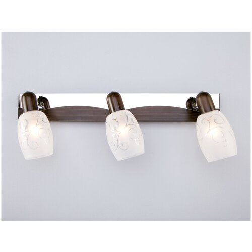 Настенный светильник Eurosvet Andre 60301/3 хром/венге, E14, 120 Вт, кол-во ламп: 3 шт., белый