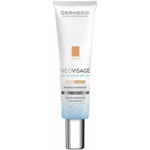 Крем-флюид для кожи Dermedic Neovisage тонирующий SPF 50+ Песочный 30мл 1шт dermedic крем флюид neovisage тонирующий увлажняющий spf 50 для чувствительной кожи слоновая кость 30 мл