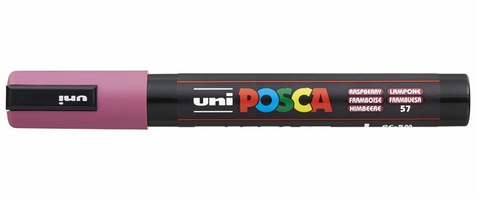 Фломастер UNI POSCA PC-5M, малиновый, 1.8 - 2.5 мм, овальный наконечник