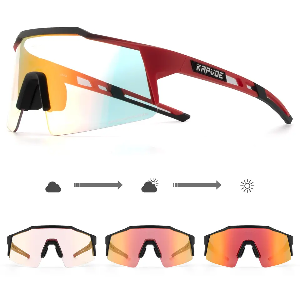 Солнцезащитные очки Kapvoe  Очки спортивные унисекс фотохромные для велосипеда, туризма, бега, лыжероллеров, лыж