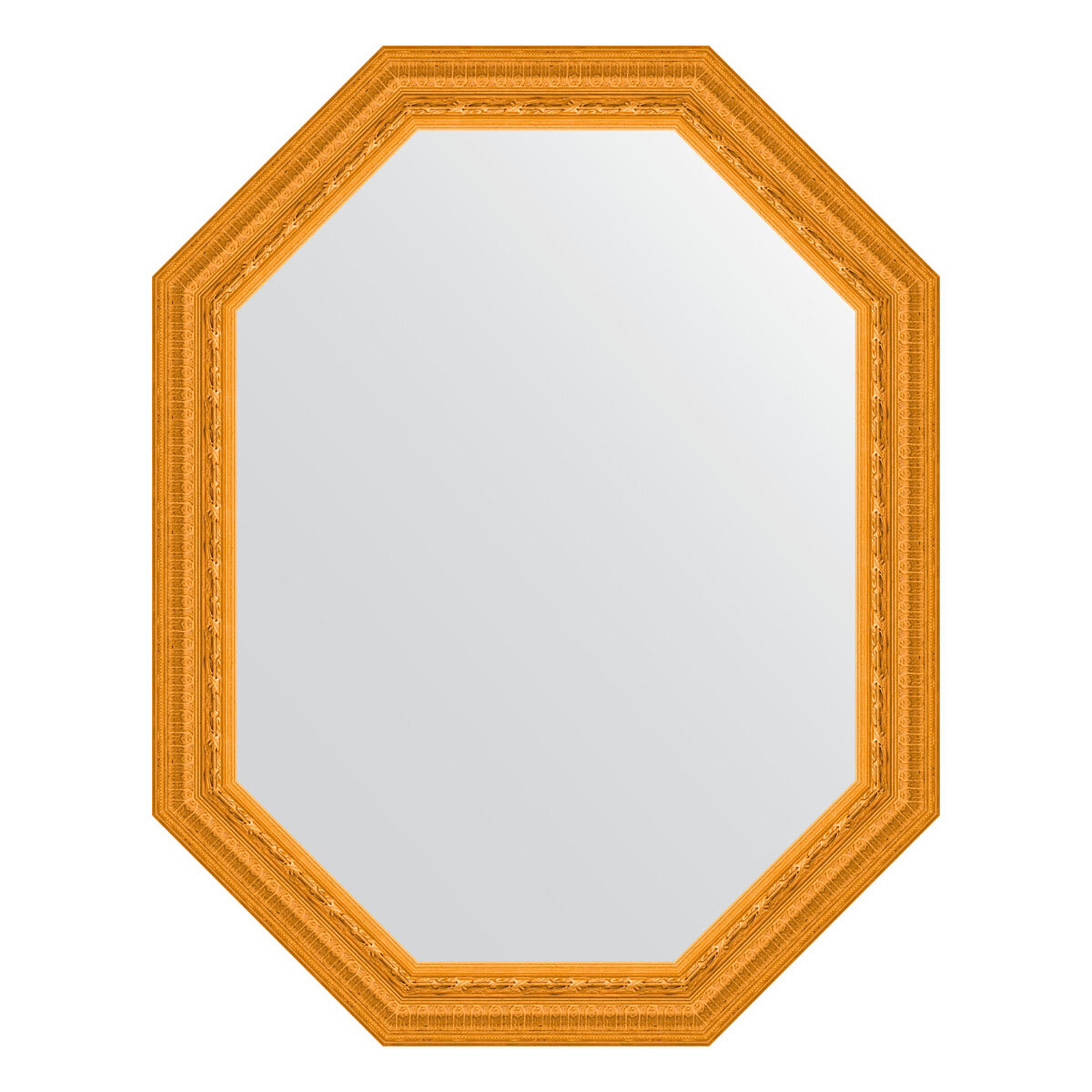 Зеркало настенное Polygon EVOFORM в багетной раме сусальное золото, 74х94 см, для гостиной, прихожей, кабинета, спальни и ванной комнаты, BY 7136