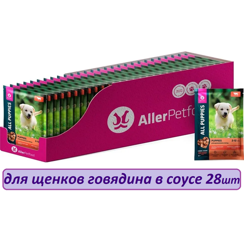 Консервы для щенков ALL PUPPIES тефтельки с говядиной в соусе, 85 г х 28 шт