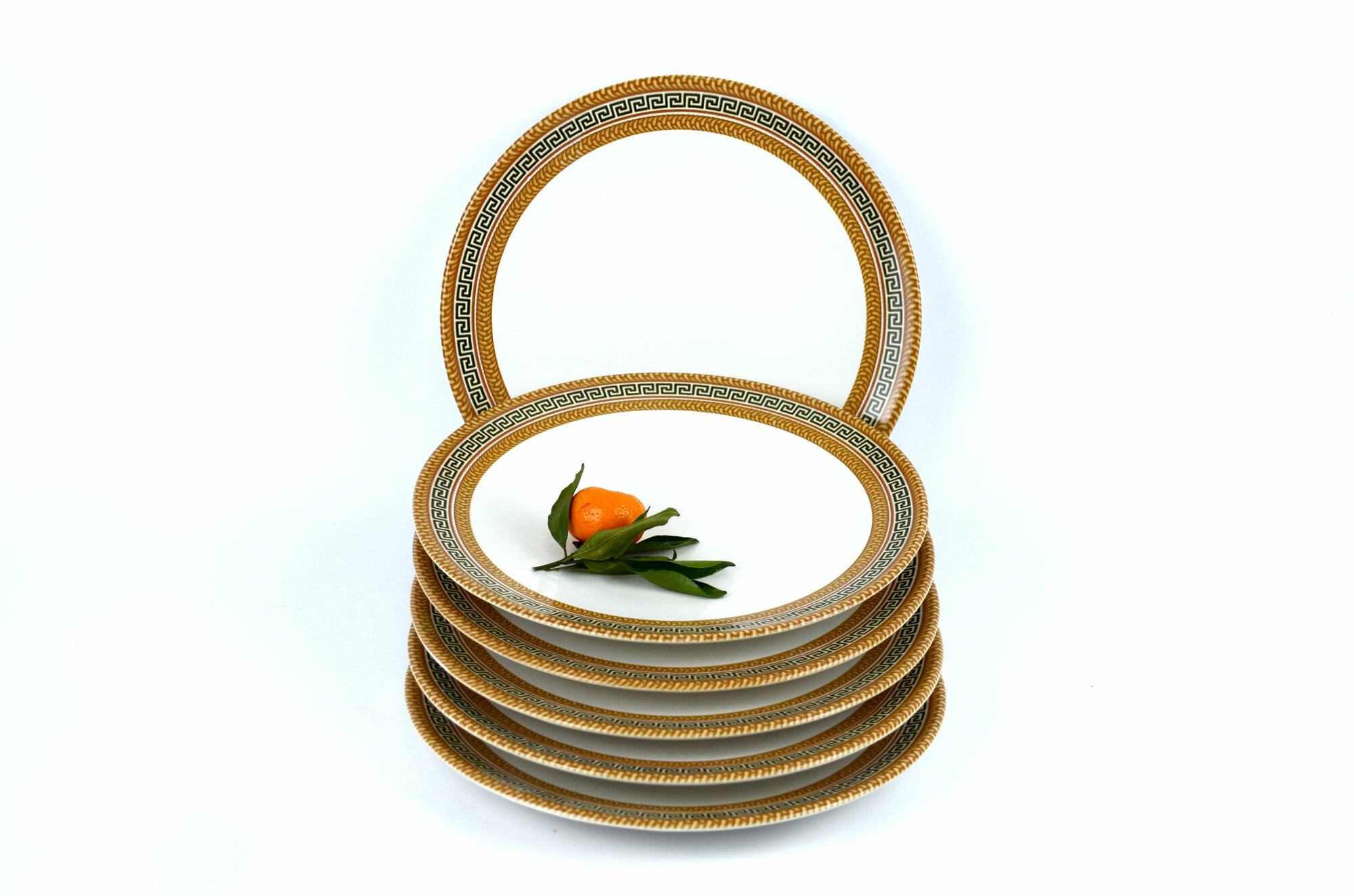 Набор керамических тарелок диаметр 26 см, декор "Версаче" 6 штук