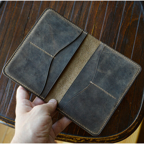 Документница для паспорта  Leather Docholder New Vintage Brown, натуральная кожа, отделение для денежных купюр, отделение для карт, отделение для автодокументов, подарочная упаковка, коричневый