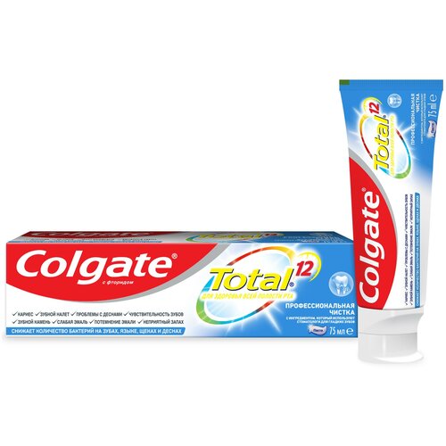 Купить Паста зубная Colgate/Колгейт Тотал 12 Профессиональная чистка 75мл, Colgate-Palmolive (Китай), Зубная паста