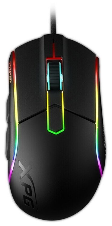 Мышь XPG PRIMER BKCWW проводная, игровая, оптическая, 12000 dpi, USB, 6 кнопок, OMRON, PMW3360, RGB подсветка, цвет: черный