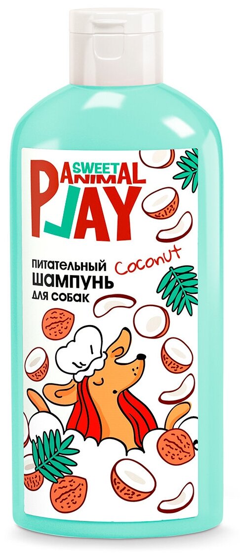 Шампунь Animal Play Sweet взрывной кокос Питательный для собак и кошек, 300мл