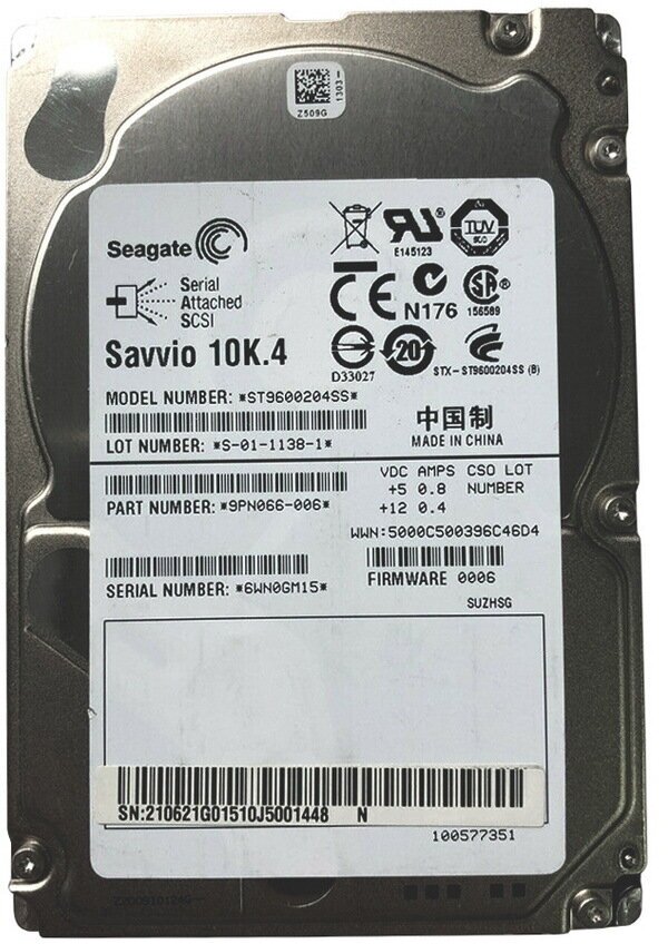 Жесткие диски Seagate Жесткий диск Seagate 600GB 10K.4 SAS 10K ENTERPRI 9PN066-006